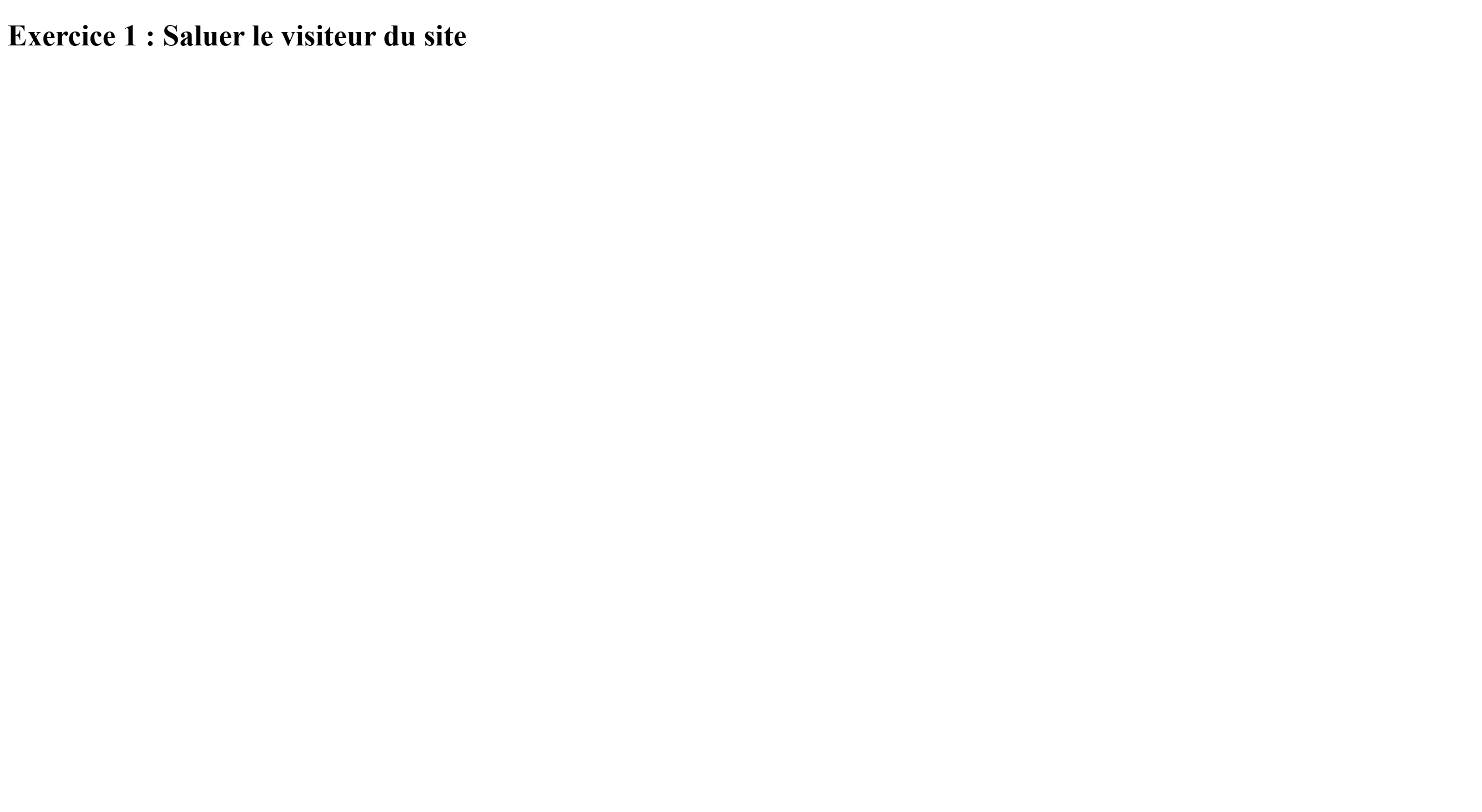 TP3 : Saluer le visiteur